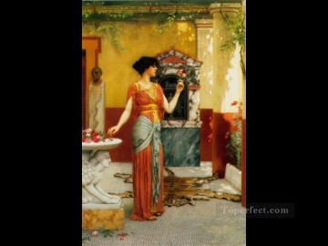 ジョン・ウィリアム・ゴッドワード Painting - 花束 1899年 新古典主義の女性 ジョン・ウィリアム・ゴッドワード